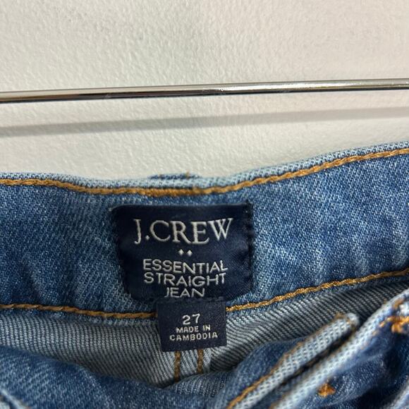 J. Crew High Rise Essential Straight Blue Denim Jeans Women’s Size 27” - Picture 4 of 7